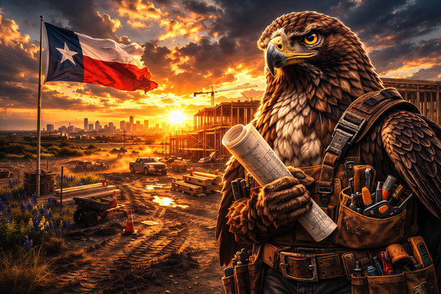 PropHawk — Hank the Hawk, Texas contractor mascot